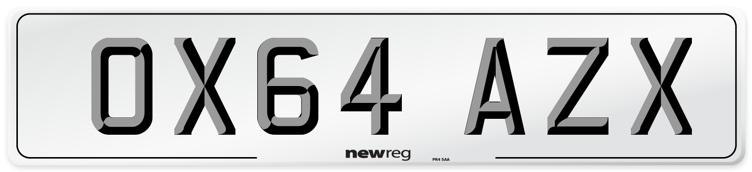 OX64 AZX Number Plate from New Reg